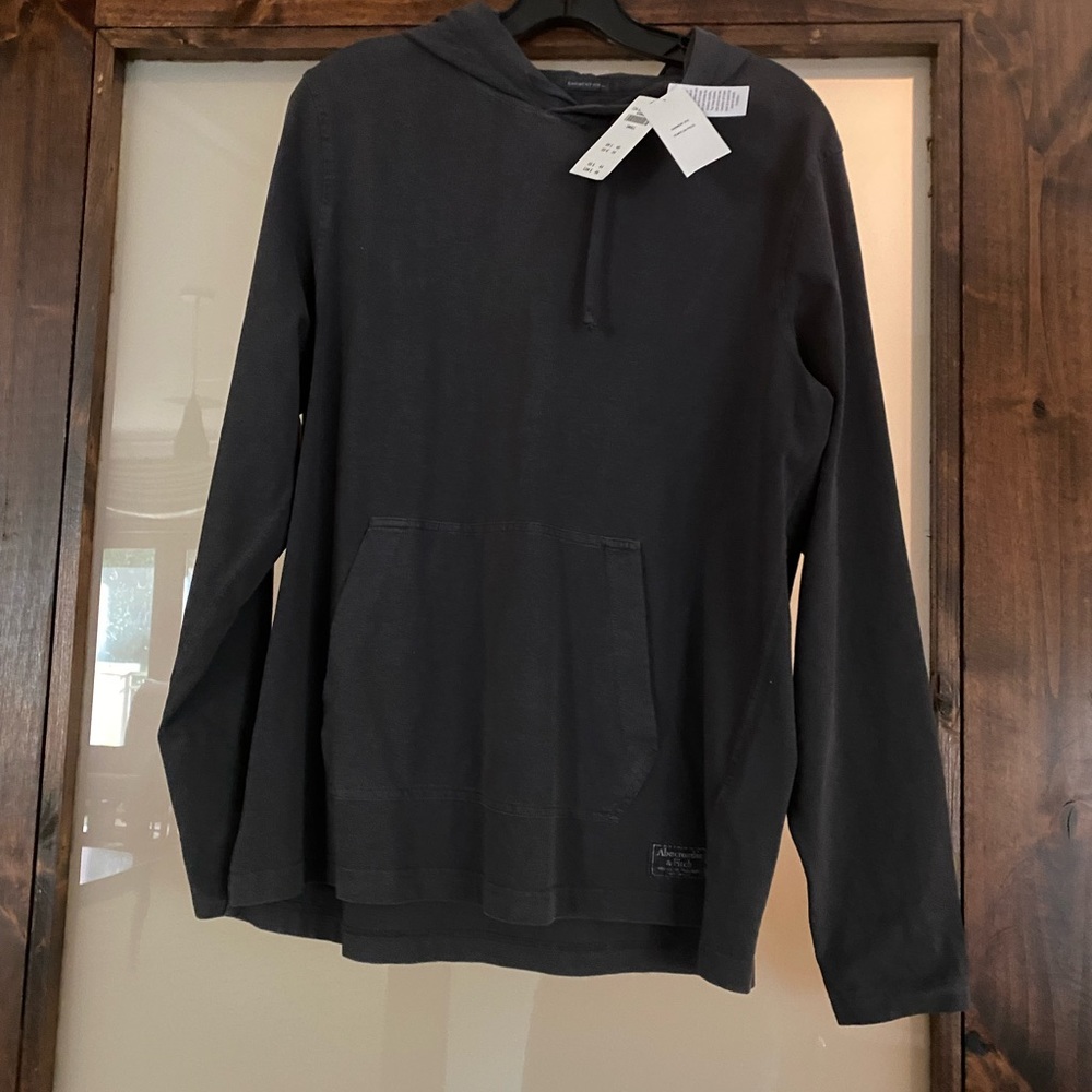 NWT Abercrombie men long sleeve blouse with hoodie size Small